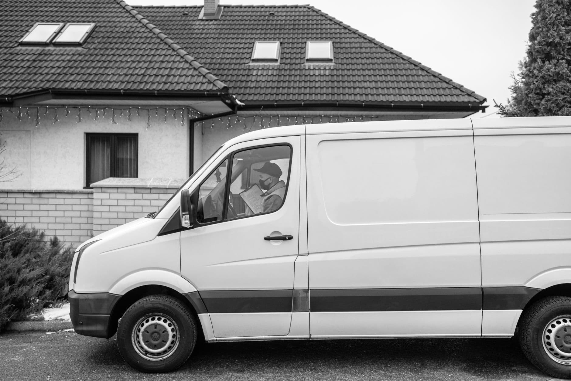 Bestelwagen van een installateur